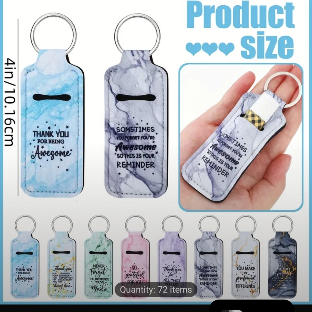 Keychain Chapstick Holder Set Of 6 - Picture 3 of 9
